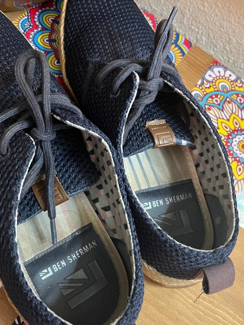 Ben Sherman Navy Knit Espadrille Slip-Ons